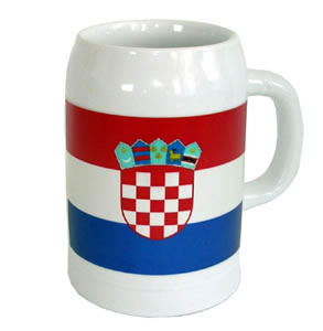 Beer mug with national flag