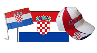 Fanset Kroatien Cap Fahne Autofahne