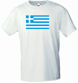 T-Shirt prints on one side with national flag