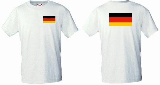 T-Shirt prints front and back with national flag